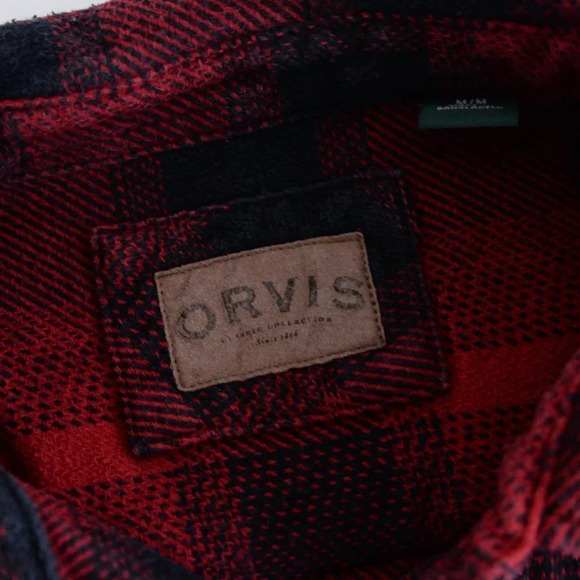 Orvis Red Black Checker Button Up Shirt -  Medium - Picture 13 of 15